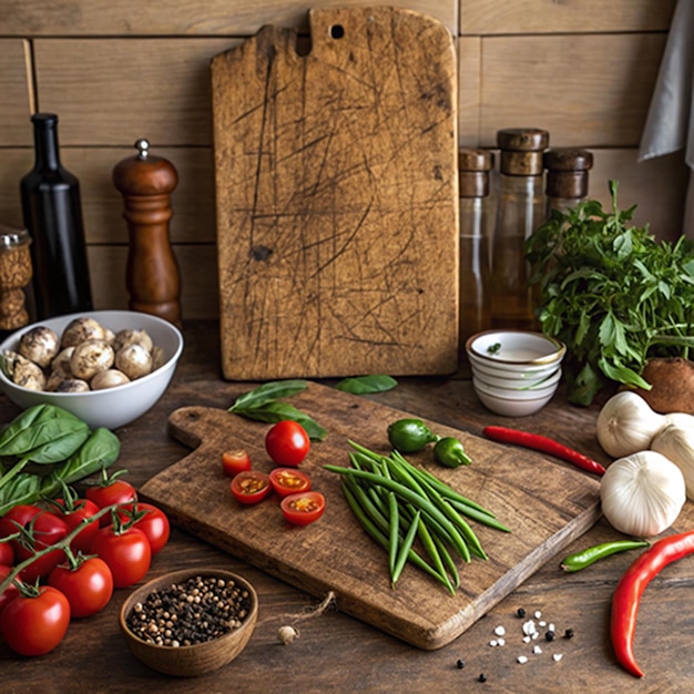 Składniki na blacie kuchennym